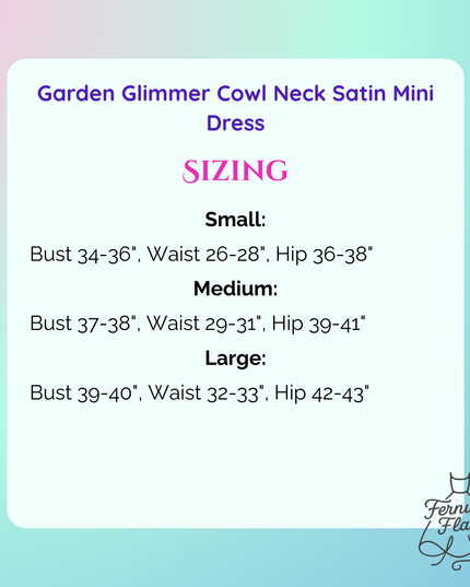Garden Glimmer Cowl Neck Satin Mini Dress