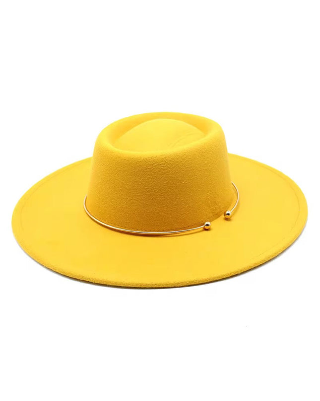 Round Radiant Widebrim Fedora- Yellow