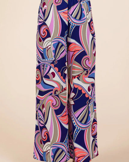 Colorful patterned pants on a beige background