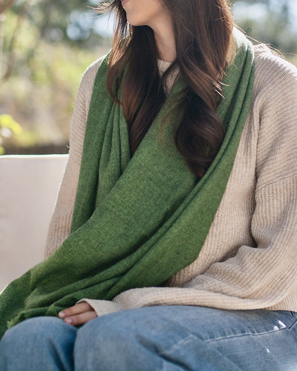 Emerald Handloom Cashmere Scarf